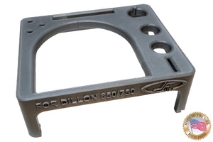 Dillon 650 and 750  Toolhead Bench Stand Holder with caliber engraving by JOFER USA